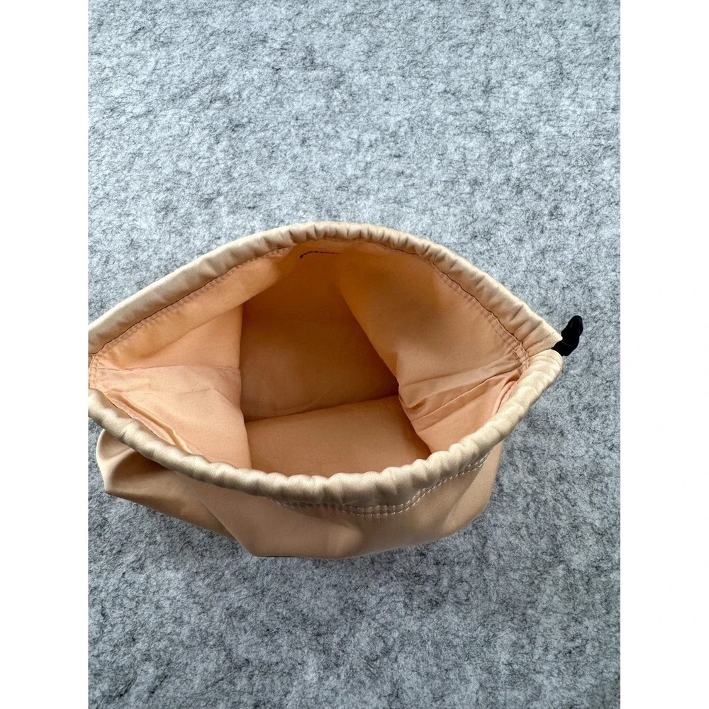 Burberry‎ Goddess Drawstring Cosmetic Pouch Beige Travel Makeup Bag Logo Promo